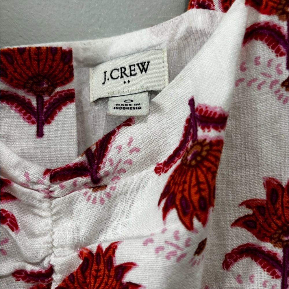 J. Crew White Dress with Red Floral Print - Picture 2 of 3